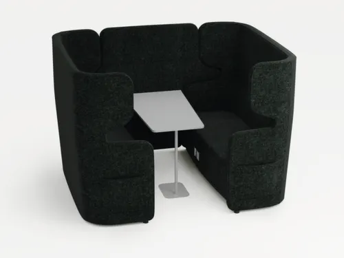 Zitgroep,2Banken,Tafel,4-Zits,Geluidabsorberend,Stof Antraciet