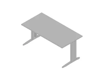 bureau,HxBxD 730x1600x800mm,blad grijs,C-voet aluminium - 1