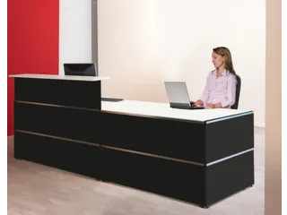 Balie Compleet 2700x1015mm Recht Front Antraciet Bladen Wit - 1