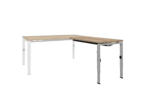 Bureau Linesto N4 aanbouwtafel 120x60cm honey castello 25mm alu