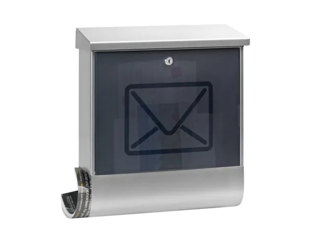 muurbrievenbus,RVS,HxBxD 425x380x115mm,inworp boven,uitname voor