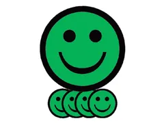 Magneet smiley 25mm emotie blij groen 5 stuks