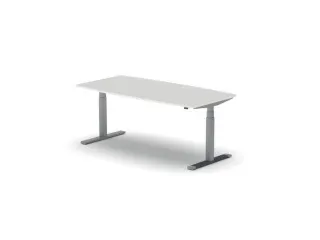 Elektrisch ihv Vergadertafel Vatvorm 1800x800mm Alu + Lichtgrijs Blad - 1