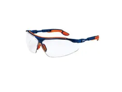 Uvex I-VO 9160 veiligheidsbril, heldere lens, blauw/oranje montuur