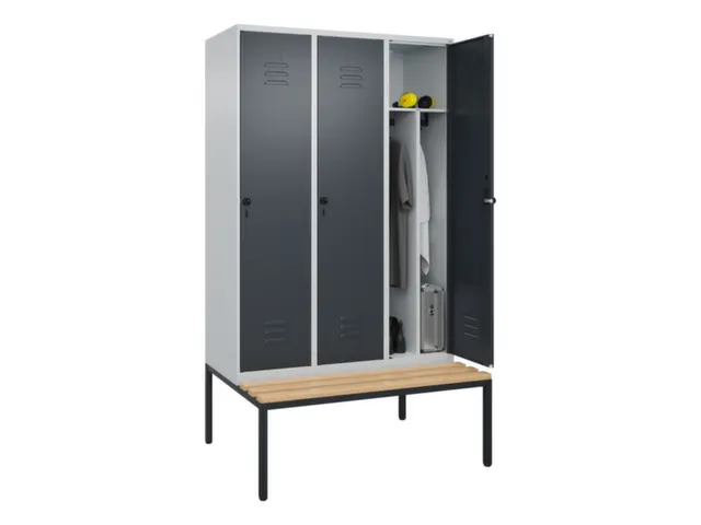 locker voor scheiding van kleding,HxBxD 2120x1200x815mm,3vak