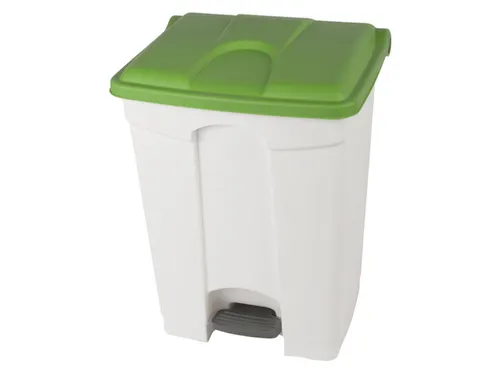 pedaalemmer,1x70l,HxBxD 673x495x412mm,romp PP wit,deksel PP groen