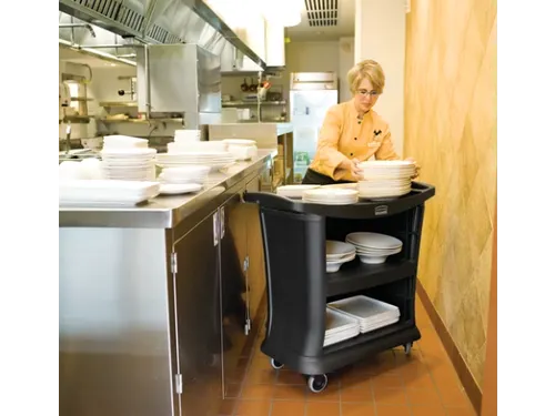 Serveerwagen 3 etages 136kg 52x97cm zwart