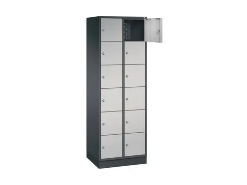 lockerkast,HxBxD 1950x620x500mm,2x6vakken,cil.-slot,sokkel