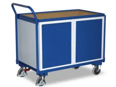 Tafel- En Kastwagen 250kg Laadvl. Lxb 1000x600mm 2 Kasten Ral 5010