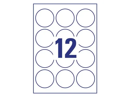 Etiket Avery L3416-10 rond 60mm wit 120stuks