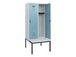 locker met bank,HxBxD 1950x800x815mm,2vak,vak B 400mm,draaigrendel