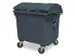 Vuilcontainers,1100l,romp HDPE grijs,HxBxD 1460x1370x1210mm