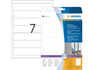 HERMA 10155 Rugetiket smal 192x38mm Verwijderbaar Wit 175 stuks - 2
