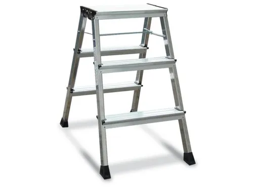 Verrijdbaar Vouwtrapje Aluminium 2x3treden 4 Geveerde Wielen Alumin