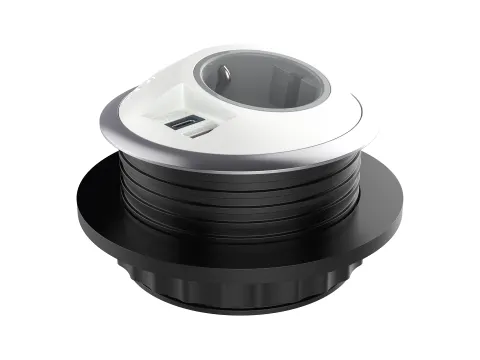 Desktop stekkerdoos Power PixelTUF 1x Schuko + USB A en C 25W Wit