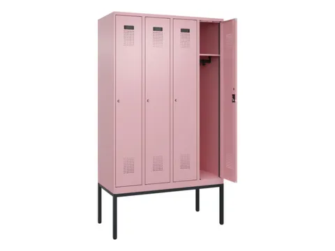 locker,HxBxD 2120x1200x500mm,4vak,vak B 300mm,cil.-slot,voetonderstel