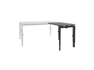 Bureau Linesto N3 aanbouwtafel 80x60cm logan eiken 25mm zwart - 1