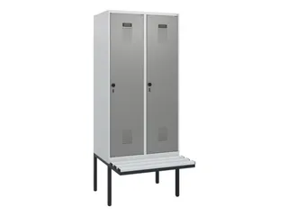 locker met bank,HxBxD 1950x800x815mm,2vak,vak B 400mm,draaigrendel - 2