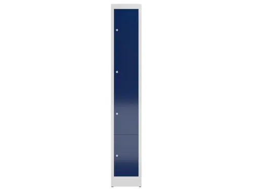 Lockerkast 1800x310x500mm 1x4 vakken cilinderslot, sokkel, RAL5010