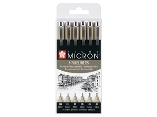 Fineliner Sakura pigma micron set 6stuks zwart - 2