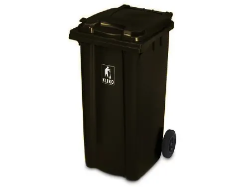 Vuilcontainer PE 240 liter HxBxD 1100x580x740mm met wielen bruin