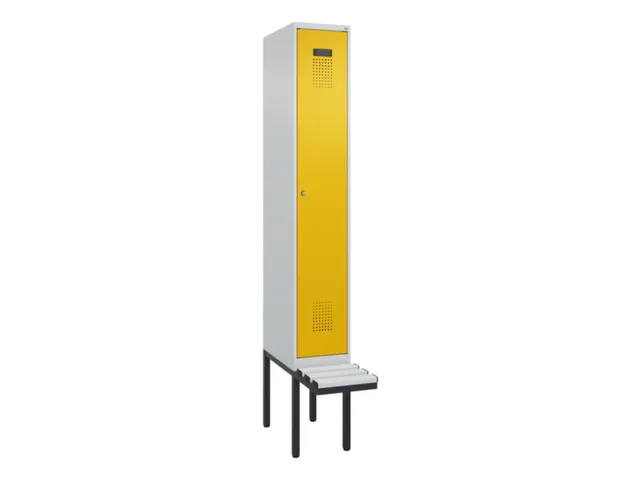 locker met bank,voor scheiding van kleding,HxBxD 2120x300x815mm,1vak