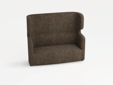 sofa,2-zits,geluidabsorberend,stof bruingrijs,HxBxD 1330x1570x760mm