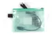 Trousse avec fermeture éclair Foldersys A6 PVC vert transparent