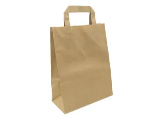 Papieren zak Kraft met Handvat 28x22cm 70 Gram 250 Stuks - 1
