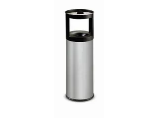 RVS combi-asbak,HxØ 800x250mm,afvalbak inhoud 25l,romp RVS,bluskop - 1