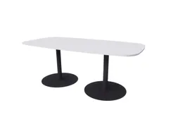 Linesto vergadertafel 200x100 deens ovaal krijtwit 25mm zwart