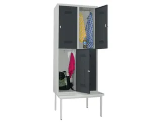 banklocker,dubbeldeks,HxBxD 2150x800x800mm,RAL7035,front RAL7016 - 1