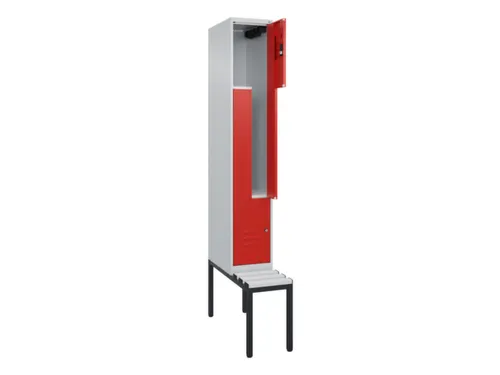 Z-garderobekast,HxBxD 2120x300x815mm,2vak,vak B 300mm,cil.-slot