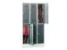 dubbeldekse locker,HxBxD 1850x900x500mm,3x2vak.,RAL7035,front RAL5010