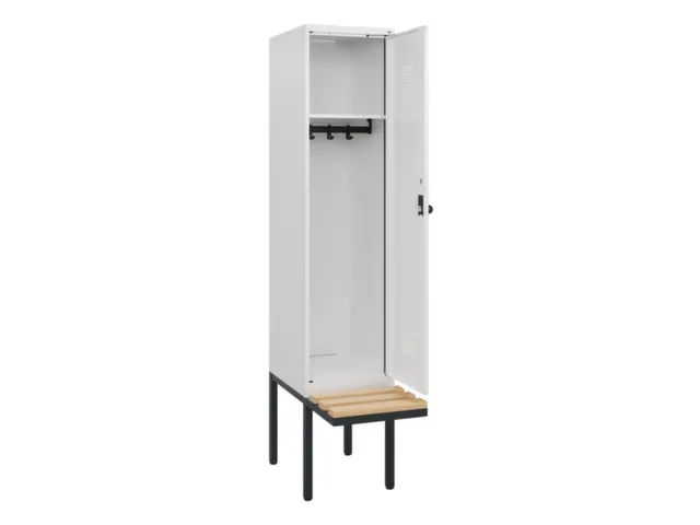 locker met bank,HxBxD 1950x400x815mm,1vak,vak B 400mm,draaigrendel