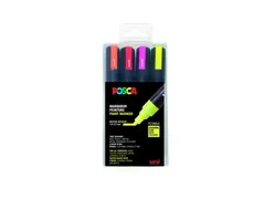 Verfstift Posca PC5M Medium Punt 1,8-2,5mm fluor 4st assorti