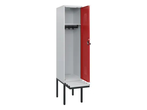 locker met bank,HxBxD 1950x400x815mm,1vak,vak B 400mm,draaigrendel