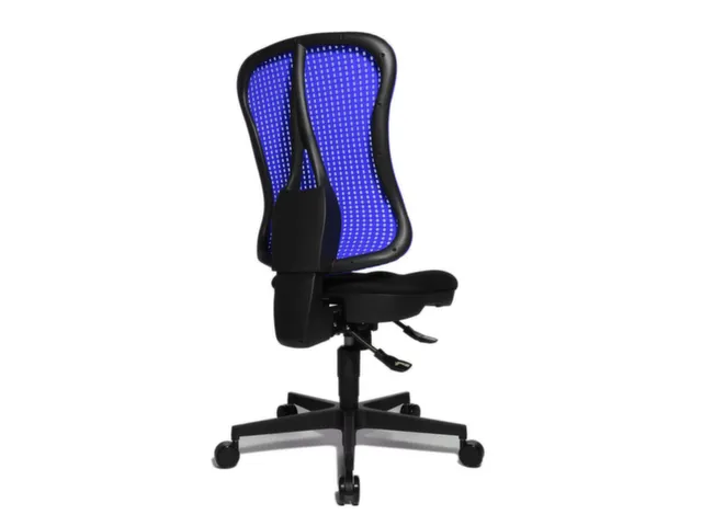 Siège Bureau Pivotant Assise Noir Dossier Maille Bleu