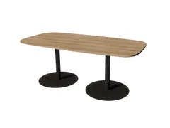 Linesto vergadertafel 200x100 deens ovaal honey castello 25mm zwart