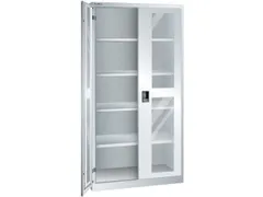 vitrinekast 1950x1000x580mm 4xStalen bodem key lock sokkel RAL7035