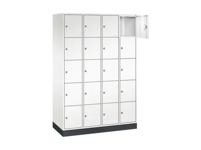 lockerkast,HxBxD 1950x1220x500mm,4x5vakken,cil.-slot,sokkel