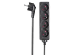 4-Voudige Stekkerdoos - 5m Kabel - Zwart - Penaarde