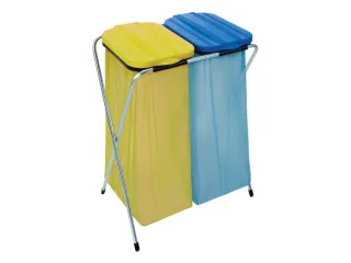 Afvalzakhouder Duo 2x130L geel en blauw - 3