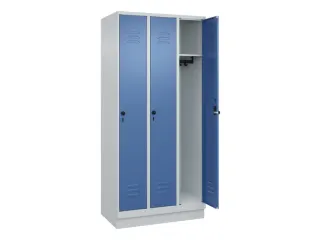 locker,HxBxD 1950x900x500mm,3vak,vak B 300mm,draaigrendel,sokkel - 2