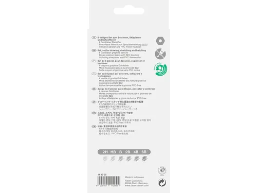 Potlood Faber-Castell 6 hardheden inclusief puntenslijper en gum