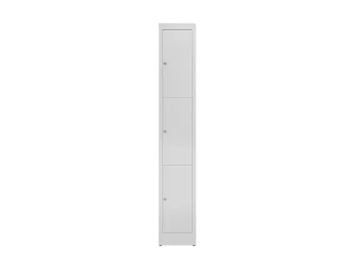 Lockerkast 1800x310x500mm 1x3 vakken cilinderslot, sokkel, RAL9003