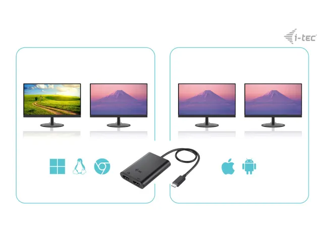 USB-C Dual 4K/60Hz (single 8K/30Hz) HDMI Video Adapter