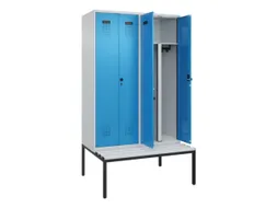 PBM-locker met bank,HxBxD 2120x1200x815mm,4vak,vak B 300mm