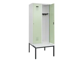 locker met bank,HxBxD 2120x800x815mm,2vak,vak B 400mm,cilinderslot - 1