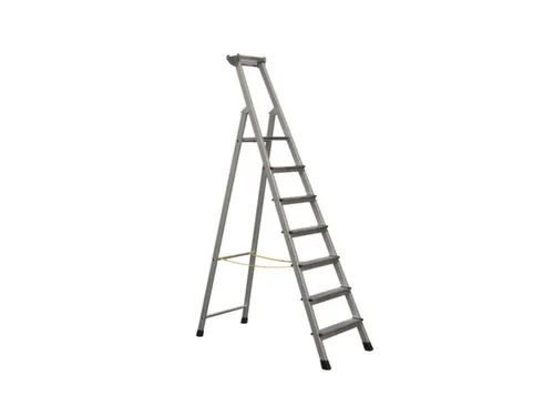 staande trap eenzijdig 7treden stand H 1 74m balk L 2 64m aluminium